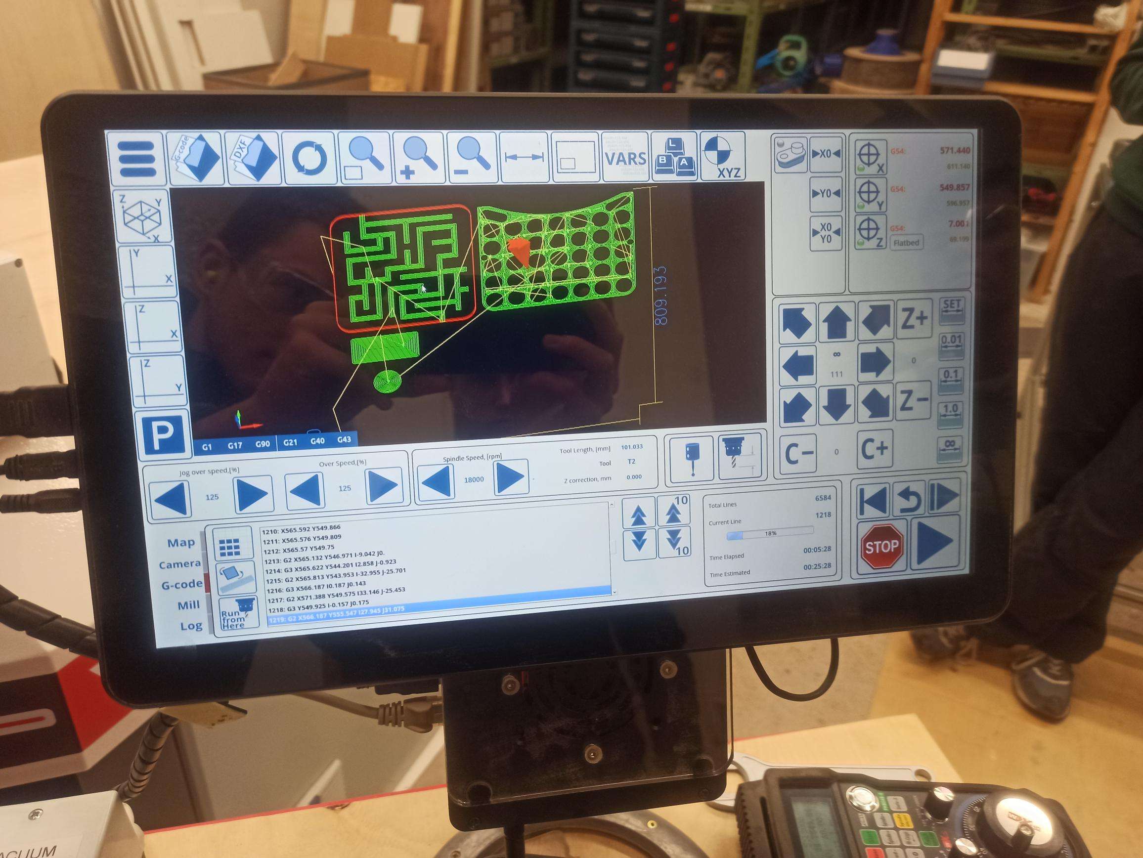 CNC router control panel