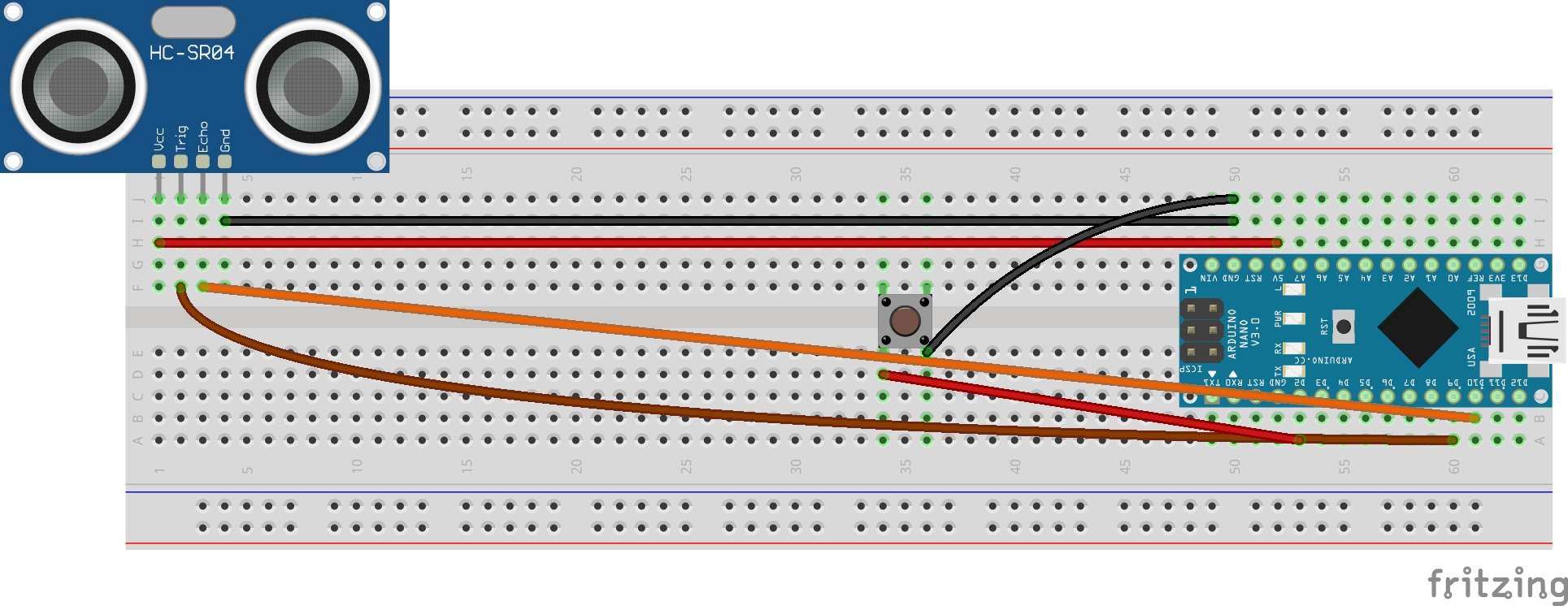Circuit diagram for the ultrasonic sensor setup