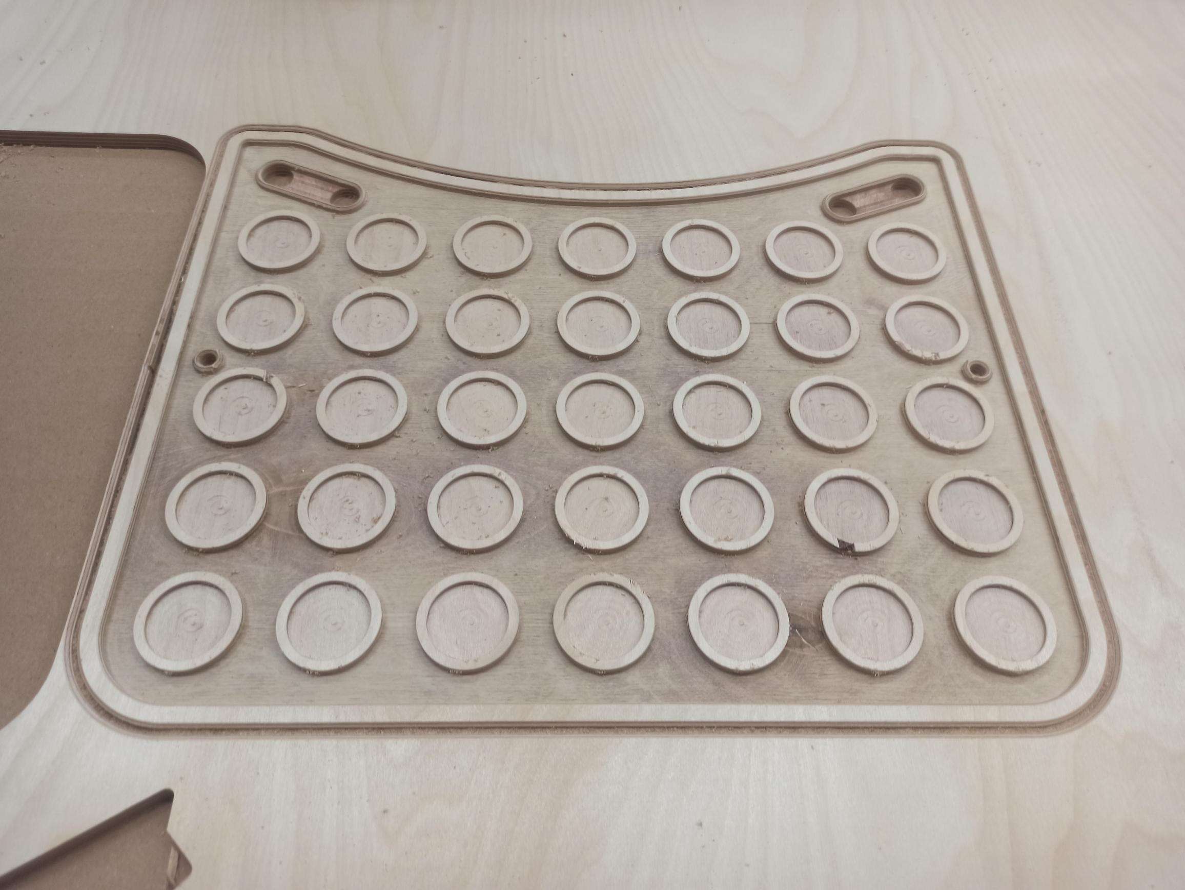 Tray immediately after being milled